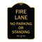 Signmission Michigan Fire Lane No Parking or Standing, Black & Gold Aluminum Sign, 18" x 24", BG-1824-23876 A-DES-BG-1824-23876 - alternate 1